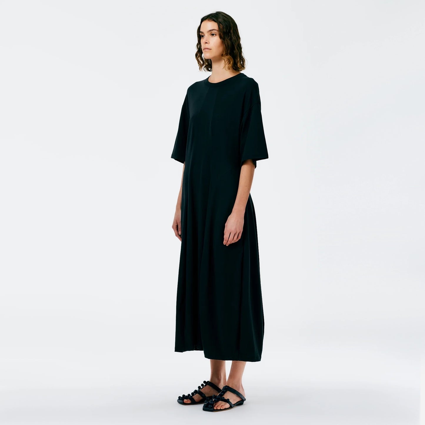 Tibi T-Shirt Dress in Black, size Medium (fits M/L)