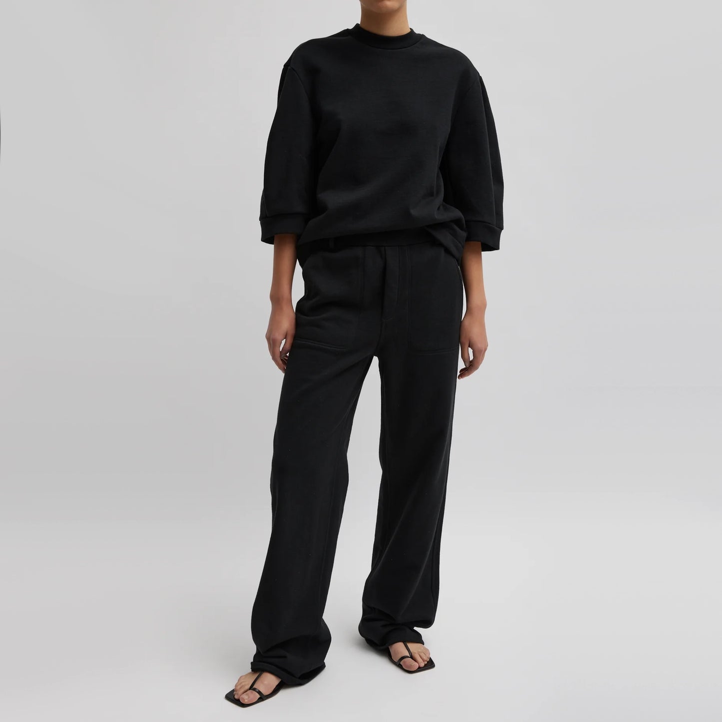 Tibi "Cecil" Sweatpant in Black, size XL