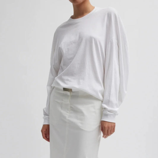 Tibi Circular T-Shirt in White, size Large