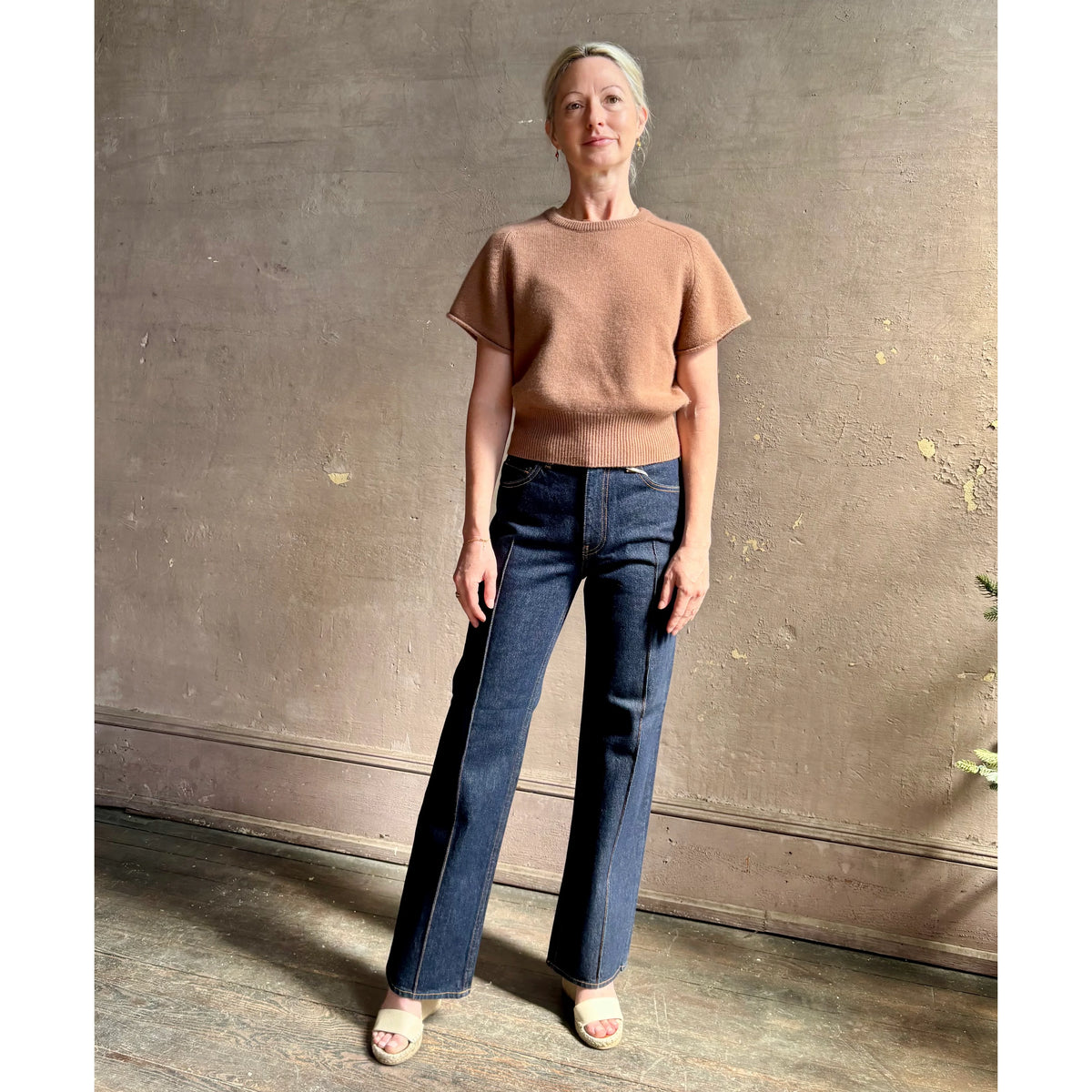 Sablyn "Jones Saddle" Raglan Cashmere Sweater in "Prairie Sand", size Medium