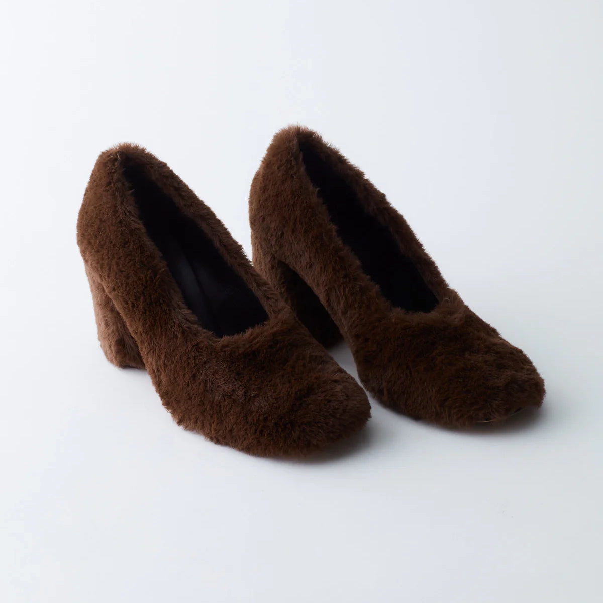 Tibi "Bela" Faux Fur Pumps in Brown, size 37.5