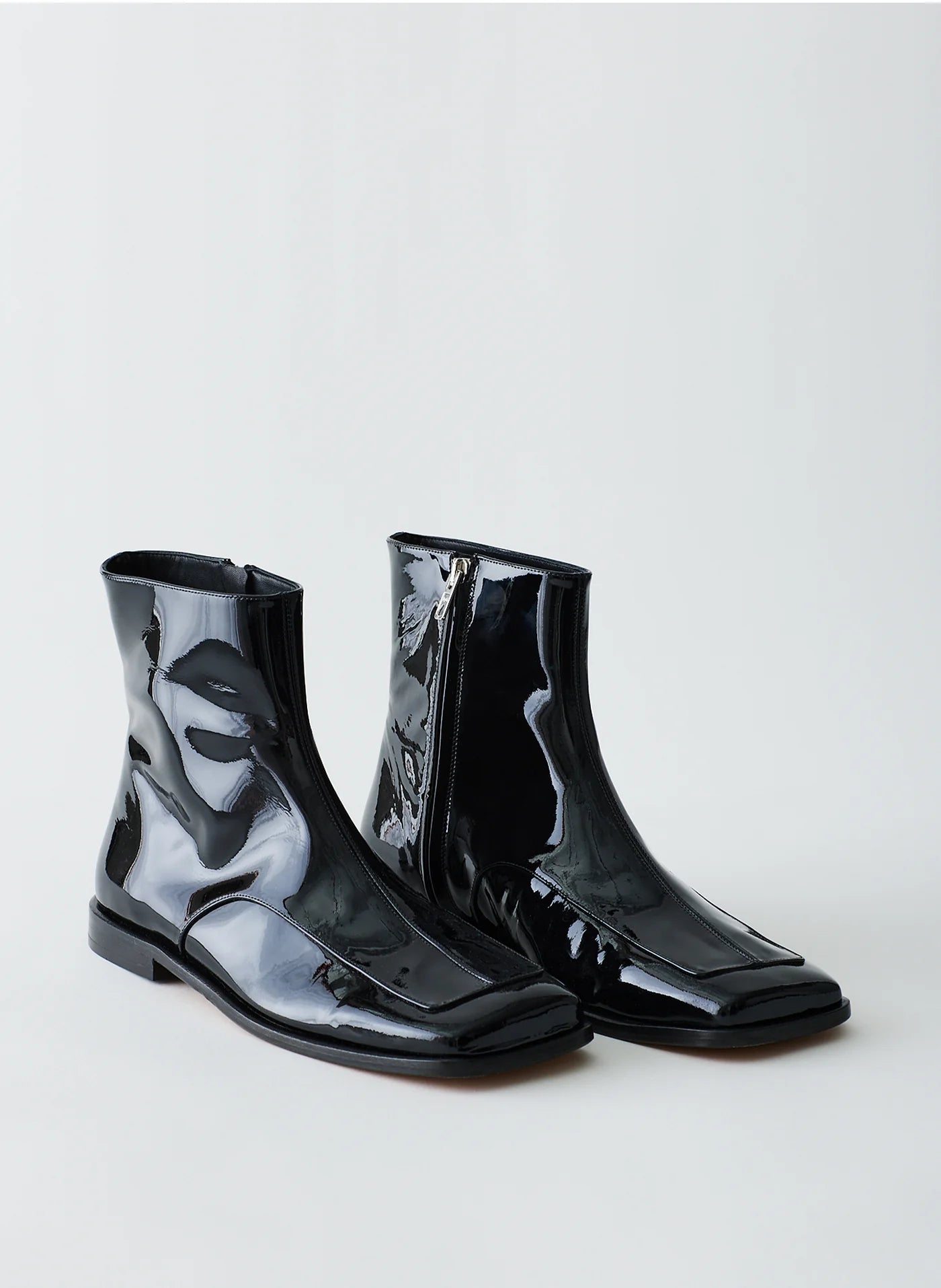 Tibi Patent Leather "Mario" Boots in Black, size 38.5