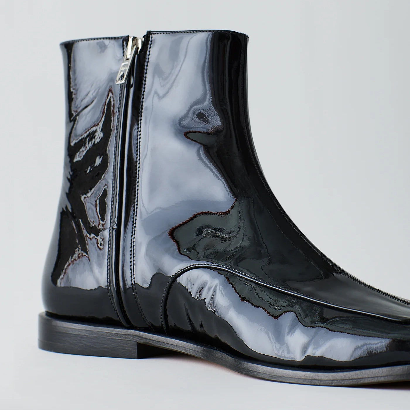 Tibi Patent Leather "Mario" Boots in Black, size 38.5