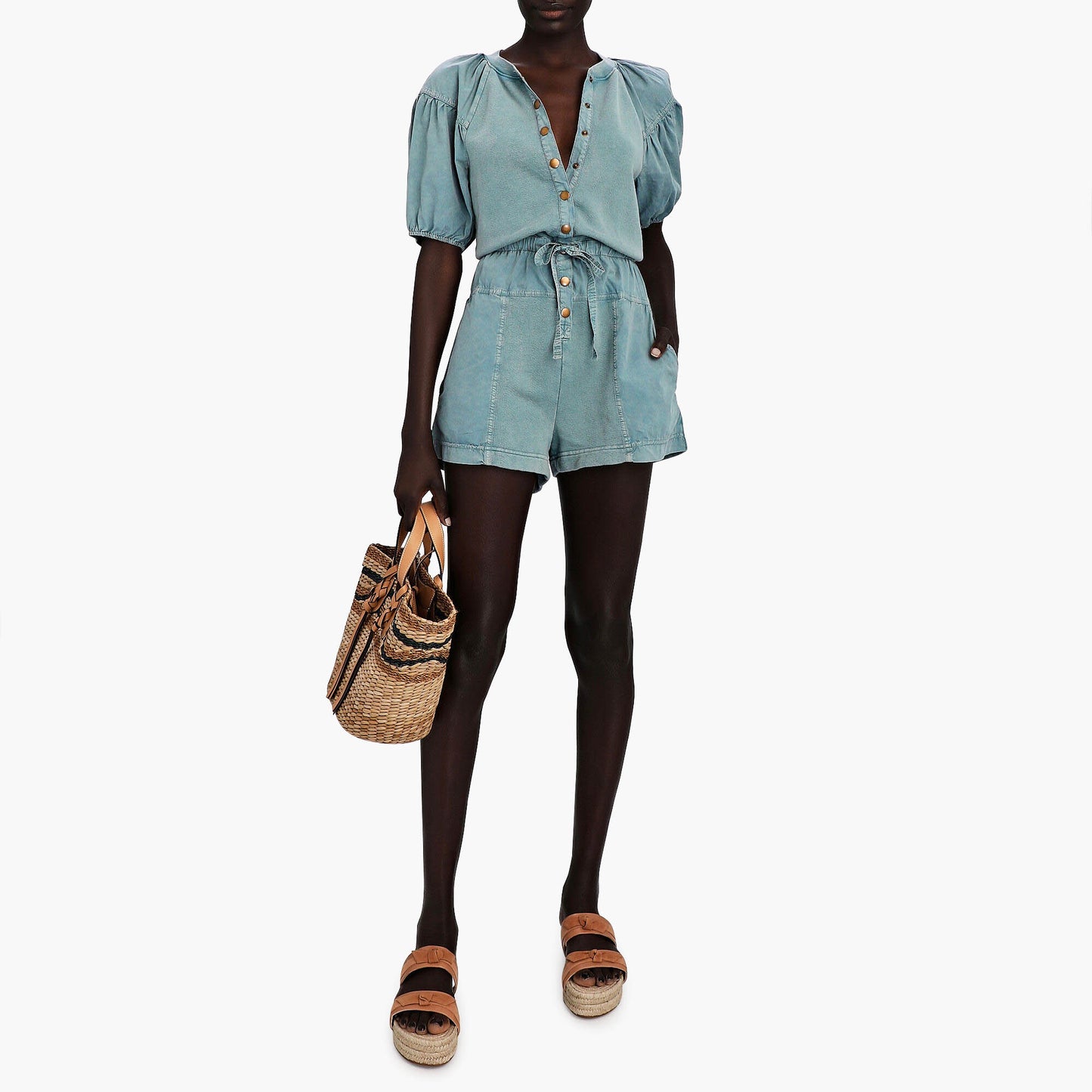 Ulla Johnson"Owen" Romper in "Salt Water", size Small (fits XS/S)