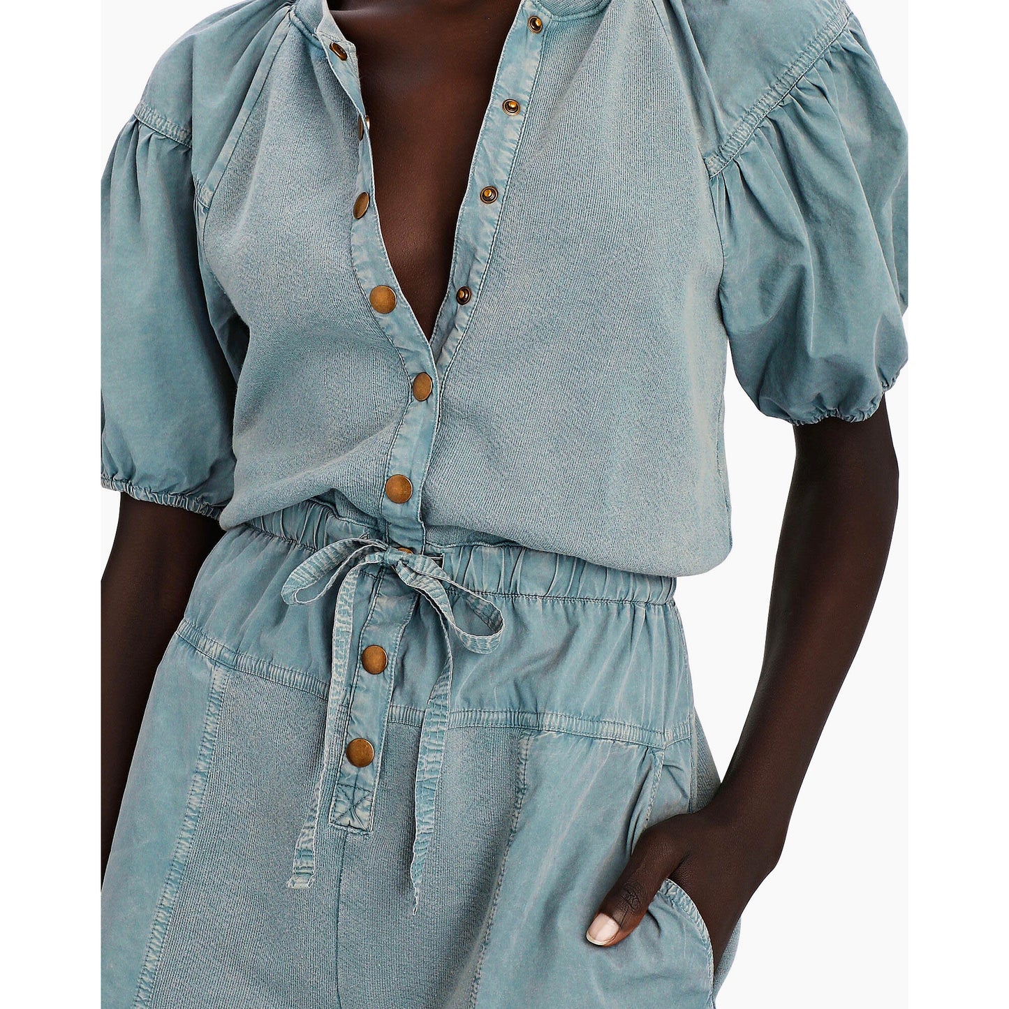 Ulla Johnson"Owen" Romper in "Salt Water", size Small (fits XS/S)