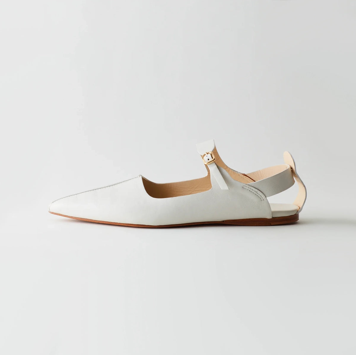 Tibi "Rudolph" Nappa Flats in White, size 36.5