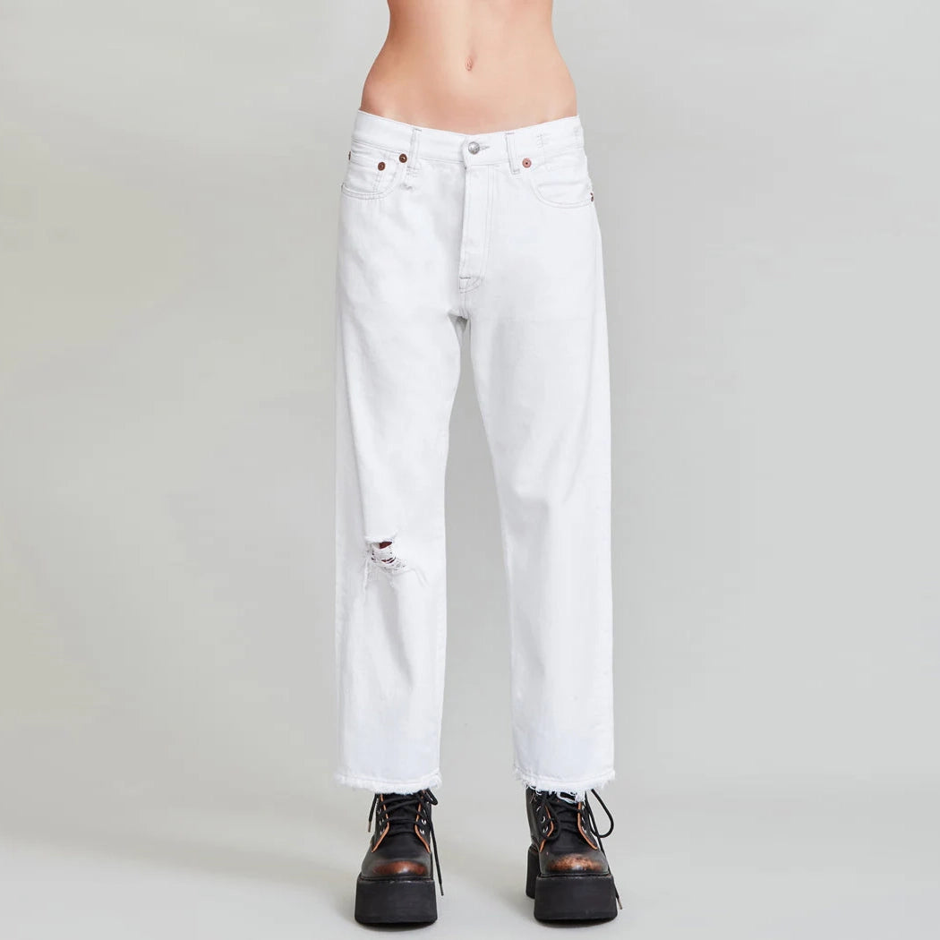 R13 Boyfriend Jean in "Holden White", size 28 (fits 29/30)