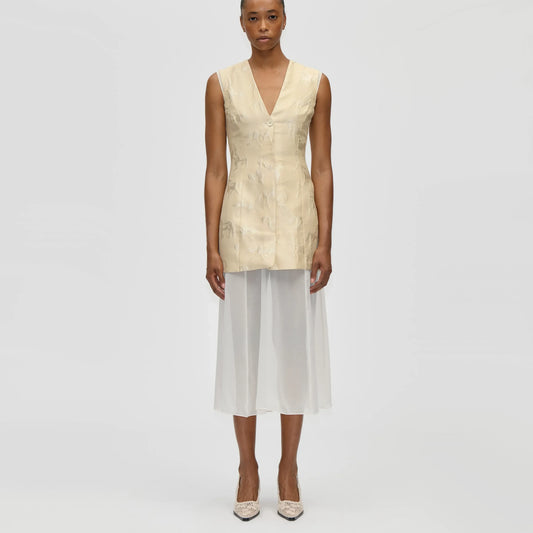 Stine Goya Jacquard Tailored Waistcoat Tailored Midi Dress, size Small