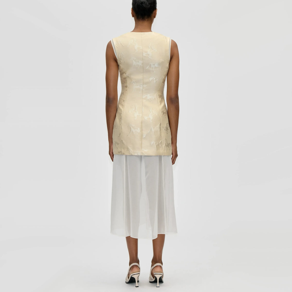 Stine Goya Jacquard Tailored Waistcoat Tailored Midi Dress, size Small