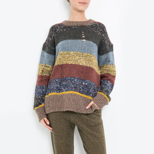 Pull ras du cou rayé Raquel Allegra, taille « 0 » (convient comme un S/M)