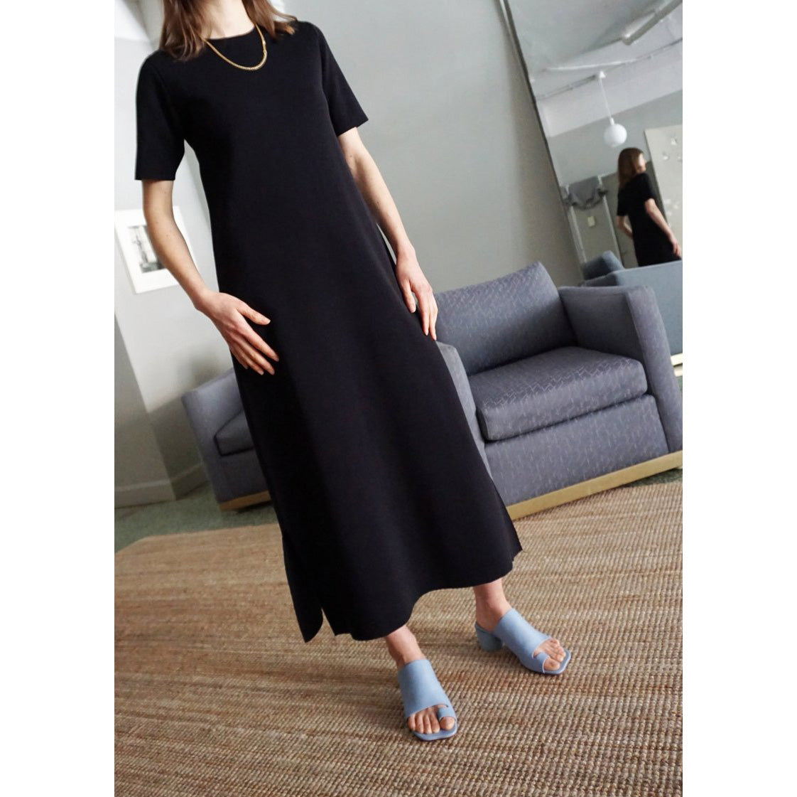 Studio Nicholson "Arram" Knit Dress in Darkest Navy, size 0 (XS)