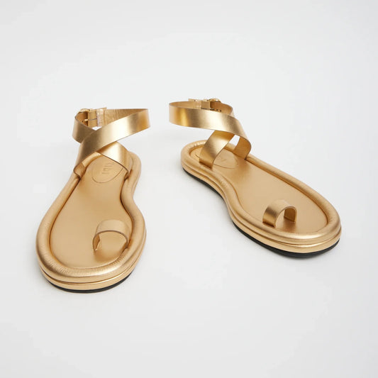 Tibi "Dwayne" Sandal in Gold, size 37