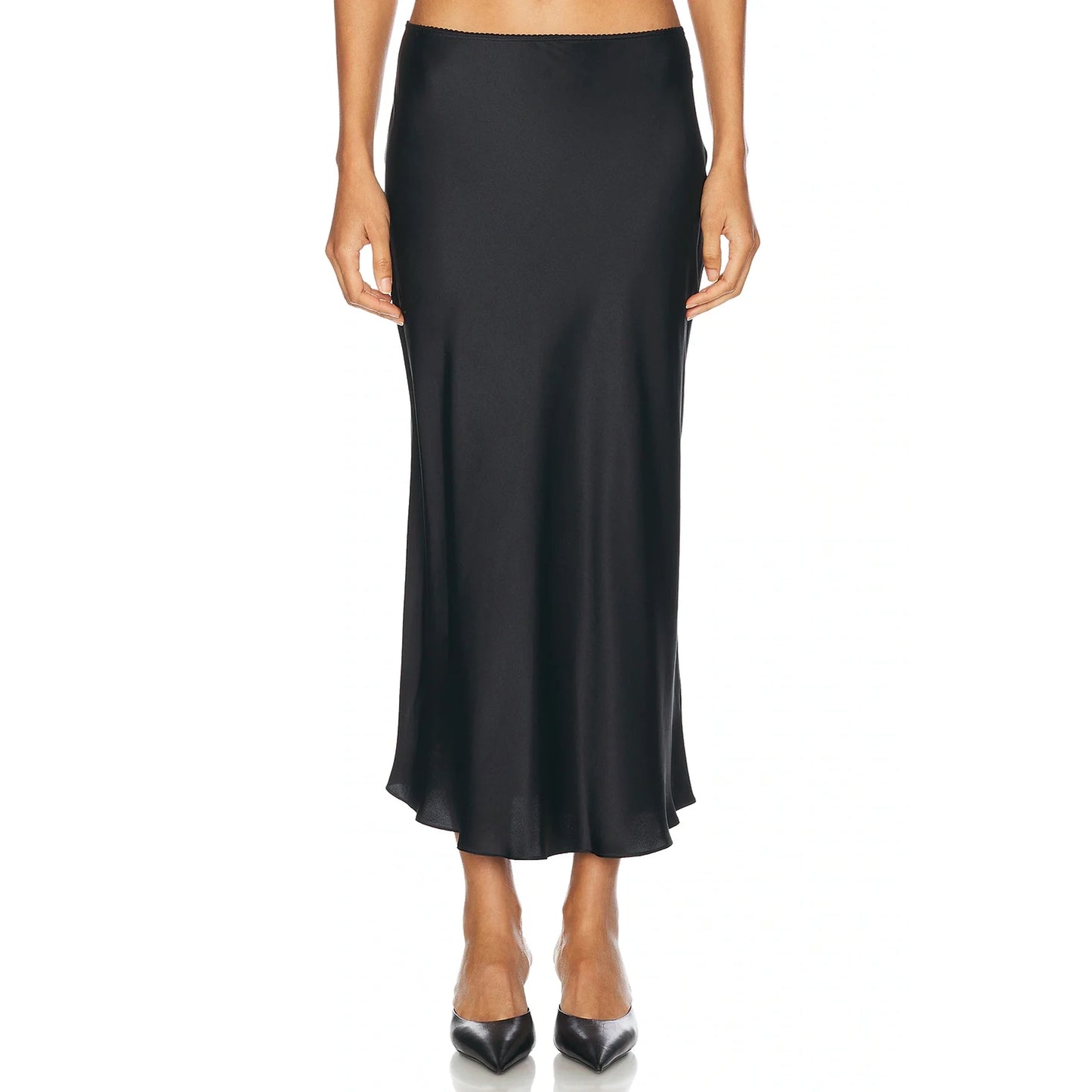 Sablyn "Miranda" Satin Skirt in Black, size Small