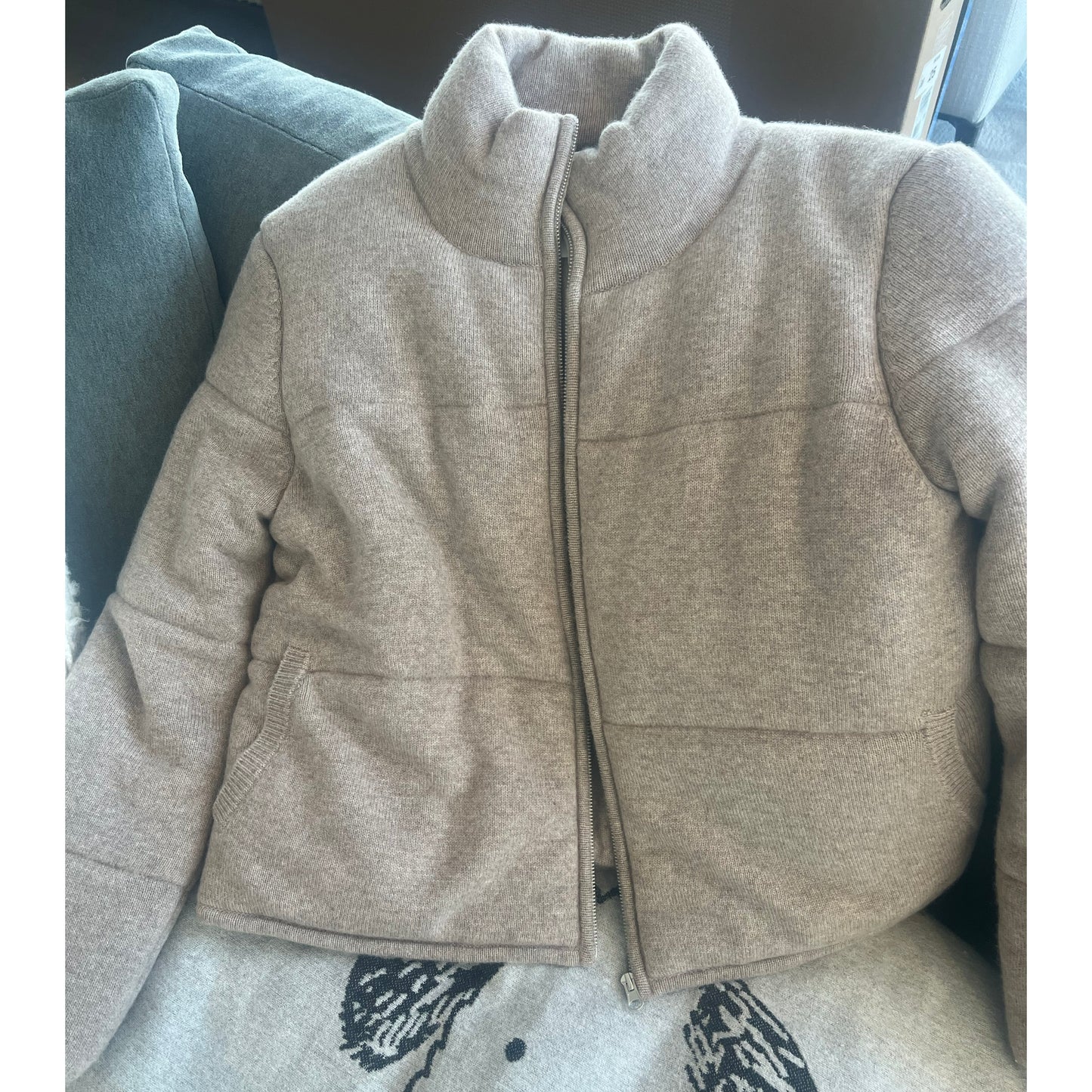 Sablyn "Erica" Cashmere Puffer Jacket in "Oatmeal", size Large