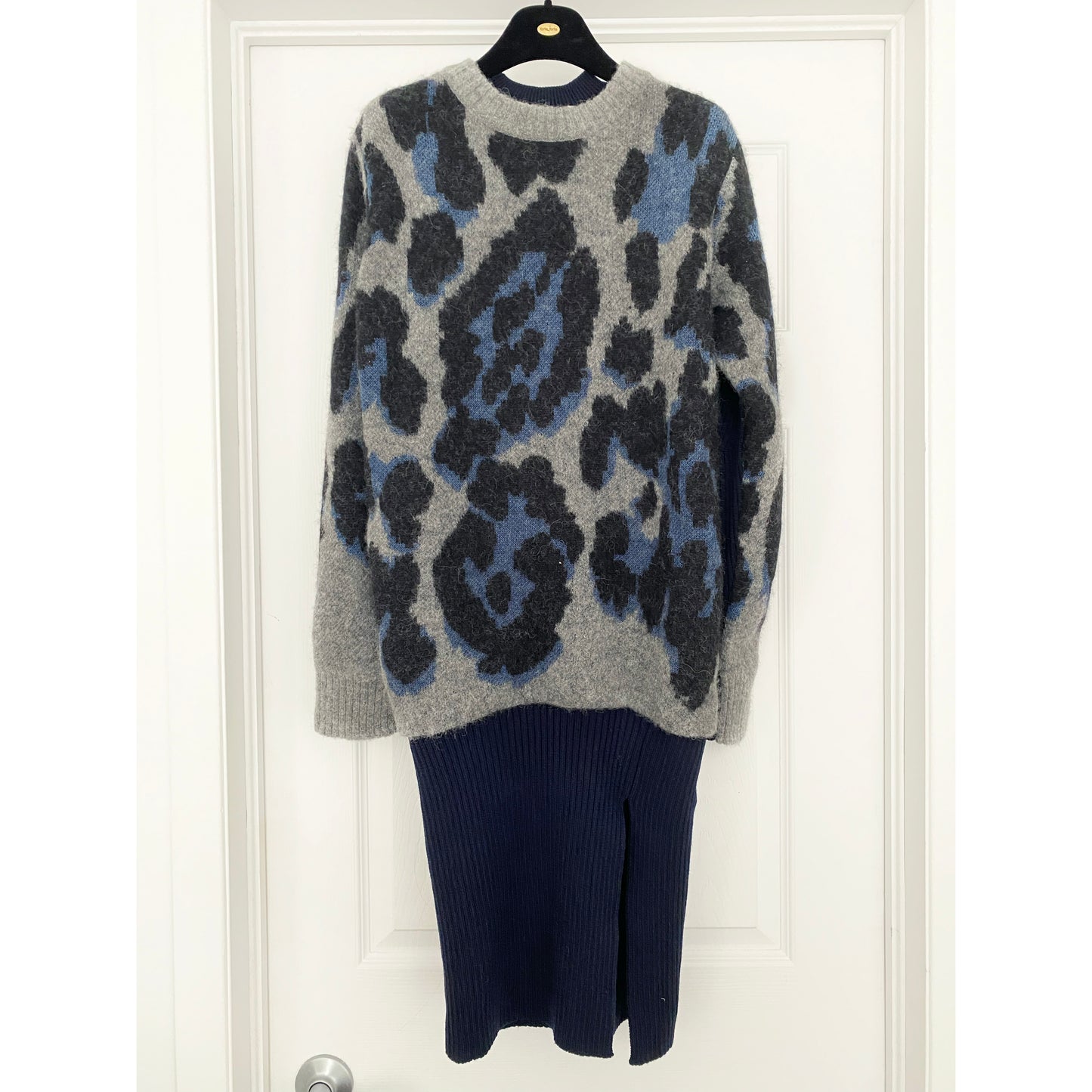 Sacai Luck Leopard Front Knit Dress, taille « 2 », convient à la taille Small