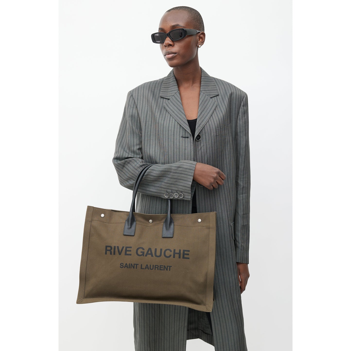 Saint Laurent Rive Gauche Tote Bag in Khaki