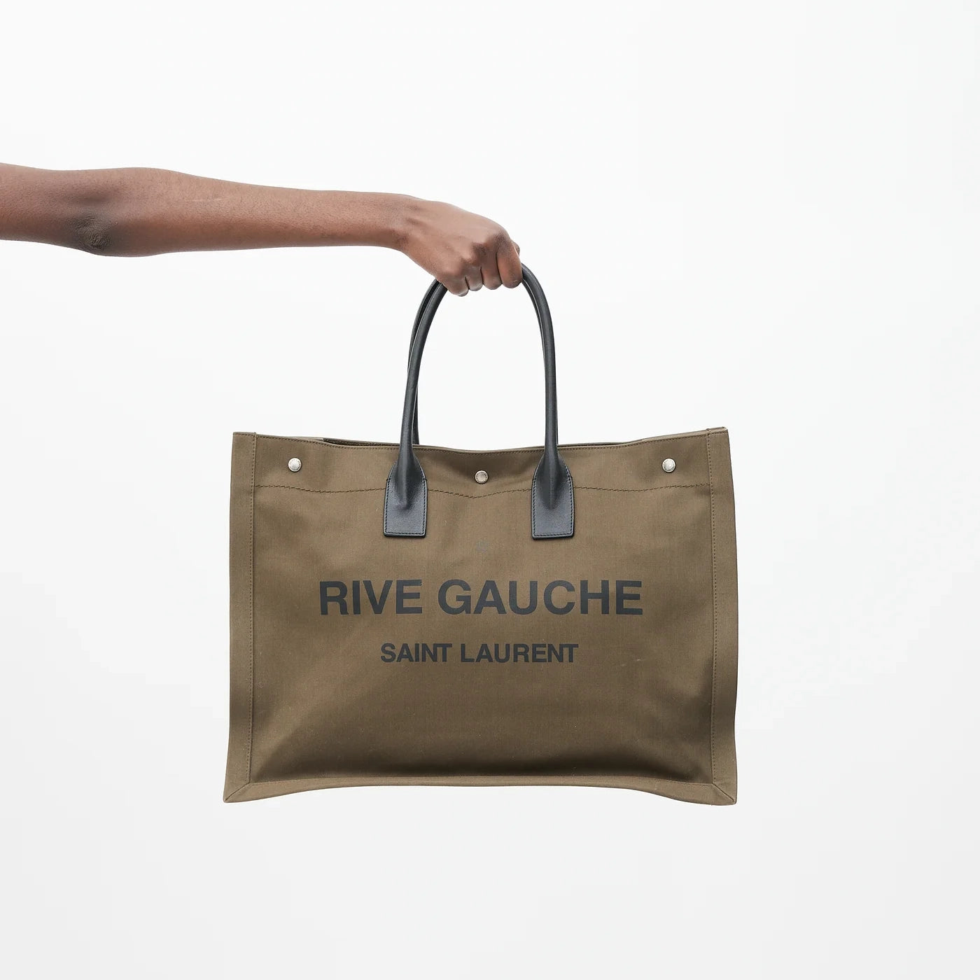 Saint Laurent Rive Gauche Tote Bag in Khaki
