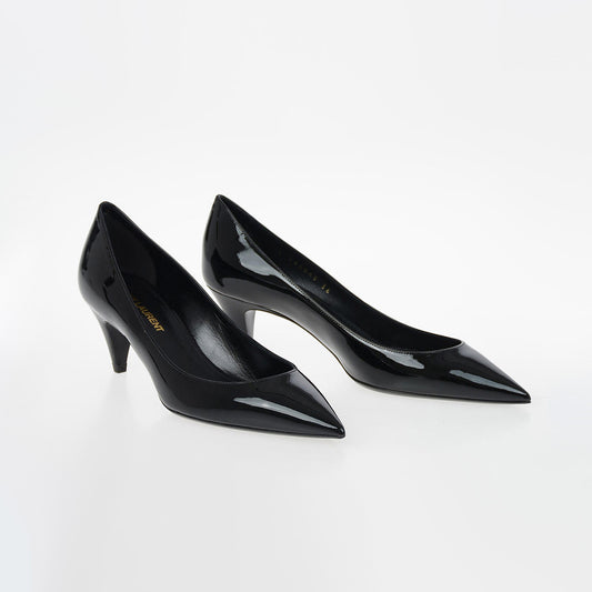 Saint Laurent "Charlotte" 55mm Pumps in Black Patent, size 37 (fits 36.5)
