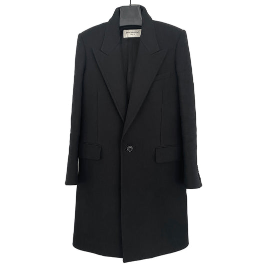 Saint Laurent Black Wool Tailored Coat, size 38 (fits like size 2)