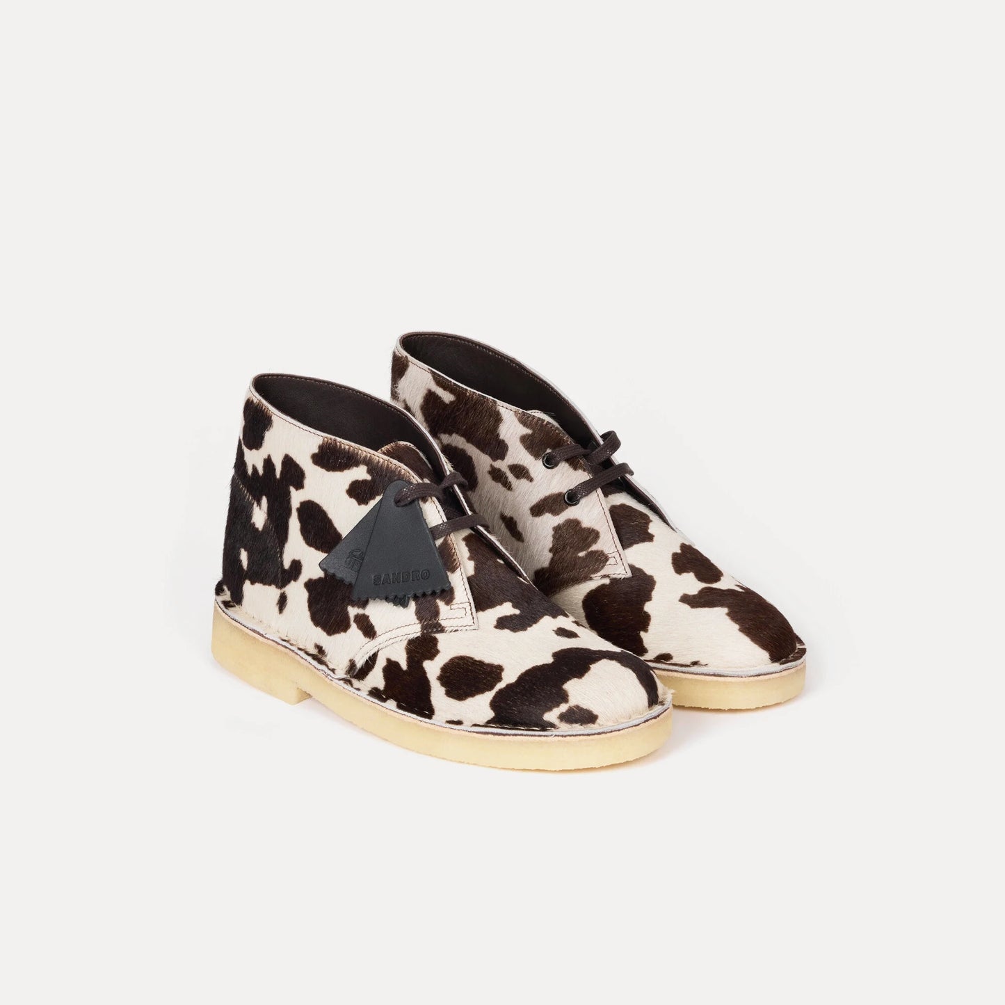 Clarks x Sandro Animal Print Desert Boots, size 39