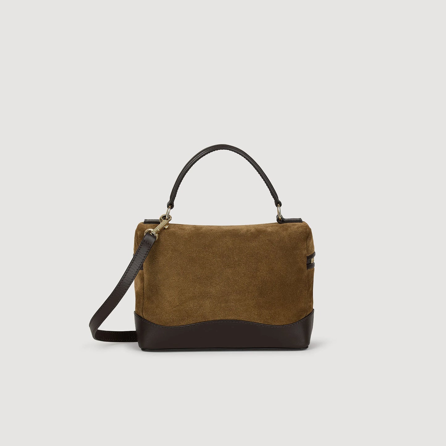 Sandro "Tangolino" Leather And Suede Vanity Bag in Camel