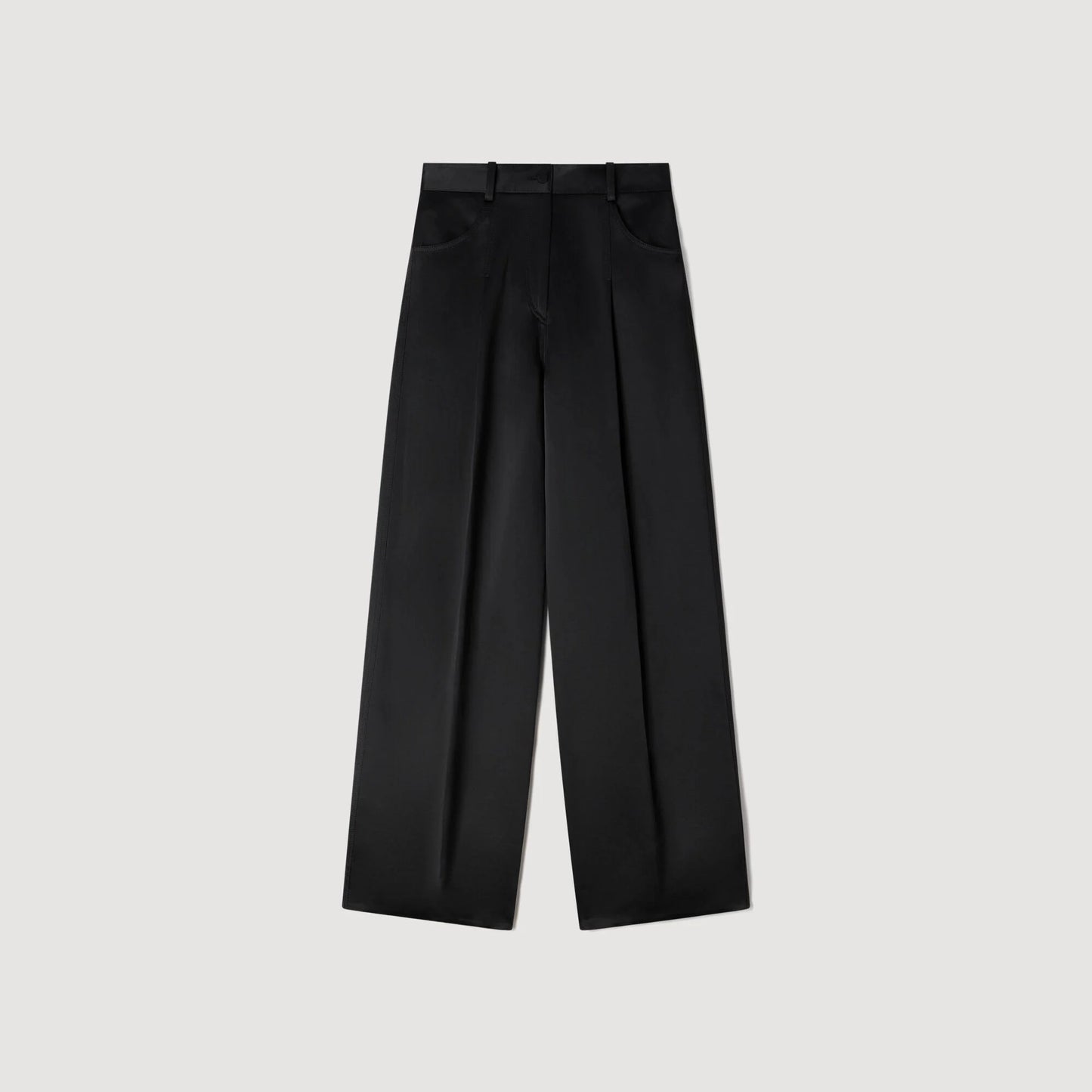 Sandro "Zephyr" Satin Pant in Black, size 38