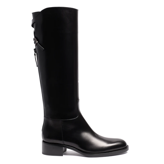 Bottes cavalières Sartore en cuir noir, taille 39,5