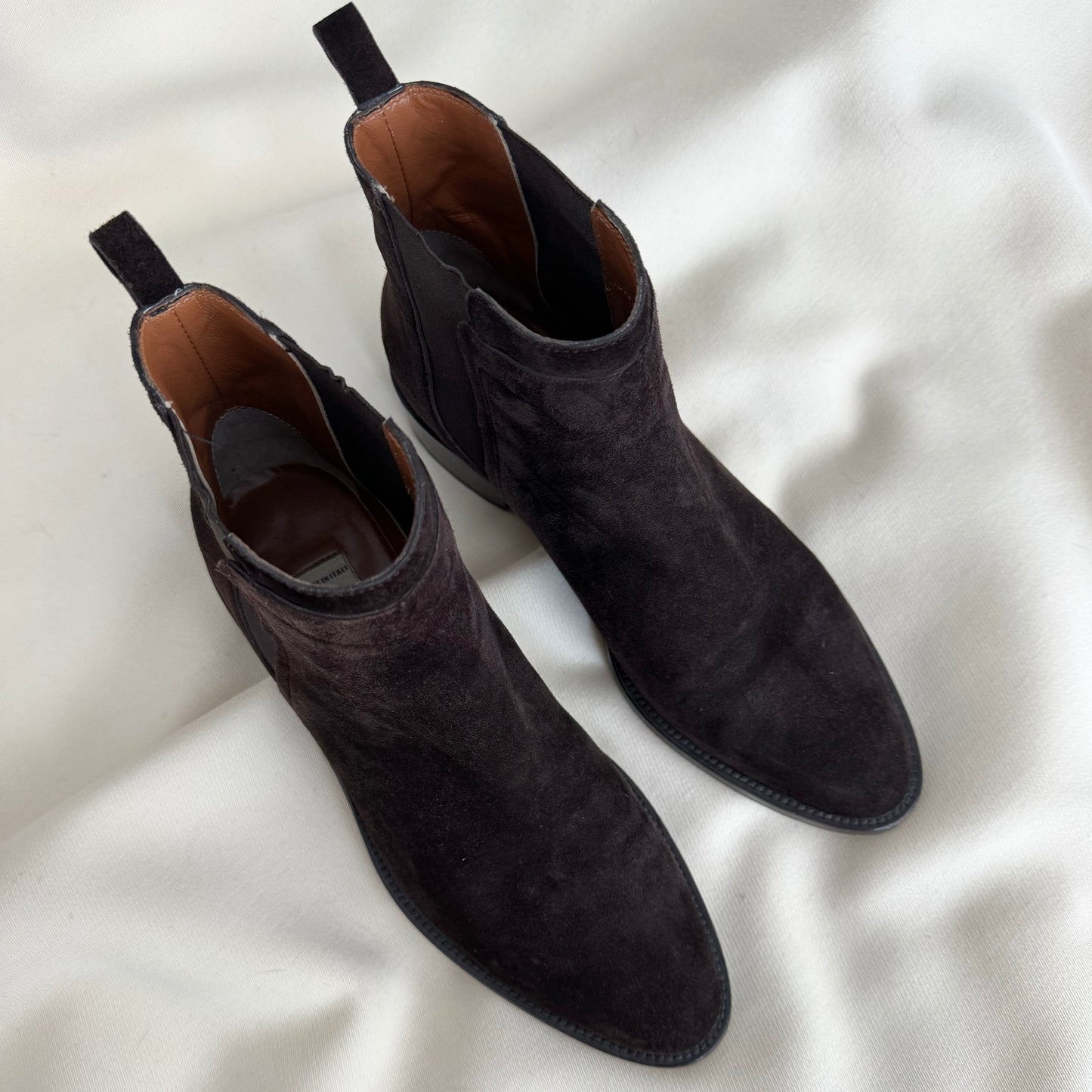 Sartore Suede Ankle Boots in Brown, size 37