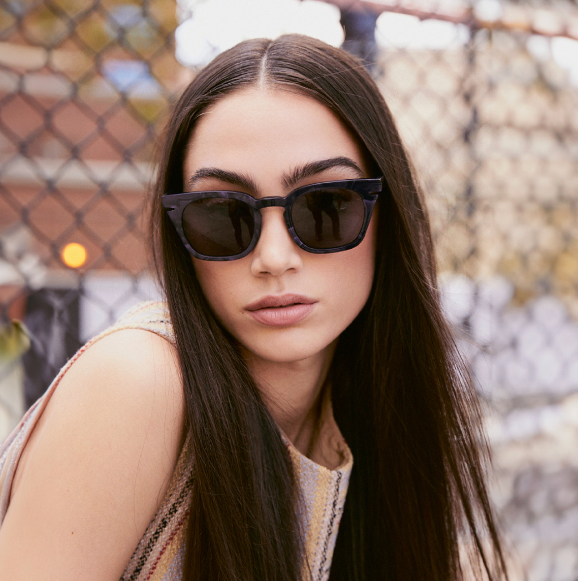 Lowercase "Roseland" Sunglasses in Smoke Grey