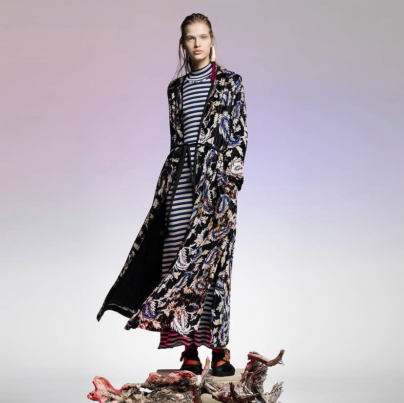 Forte_Forte Paisley Printed Velvet Duster, size "1" (size Small)