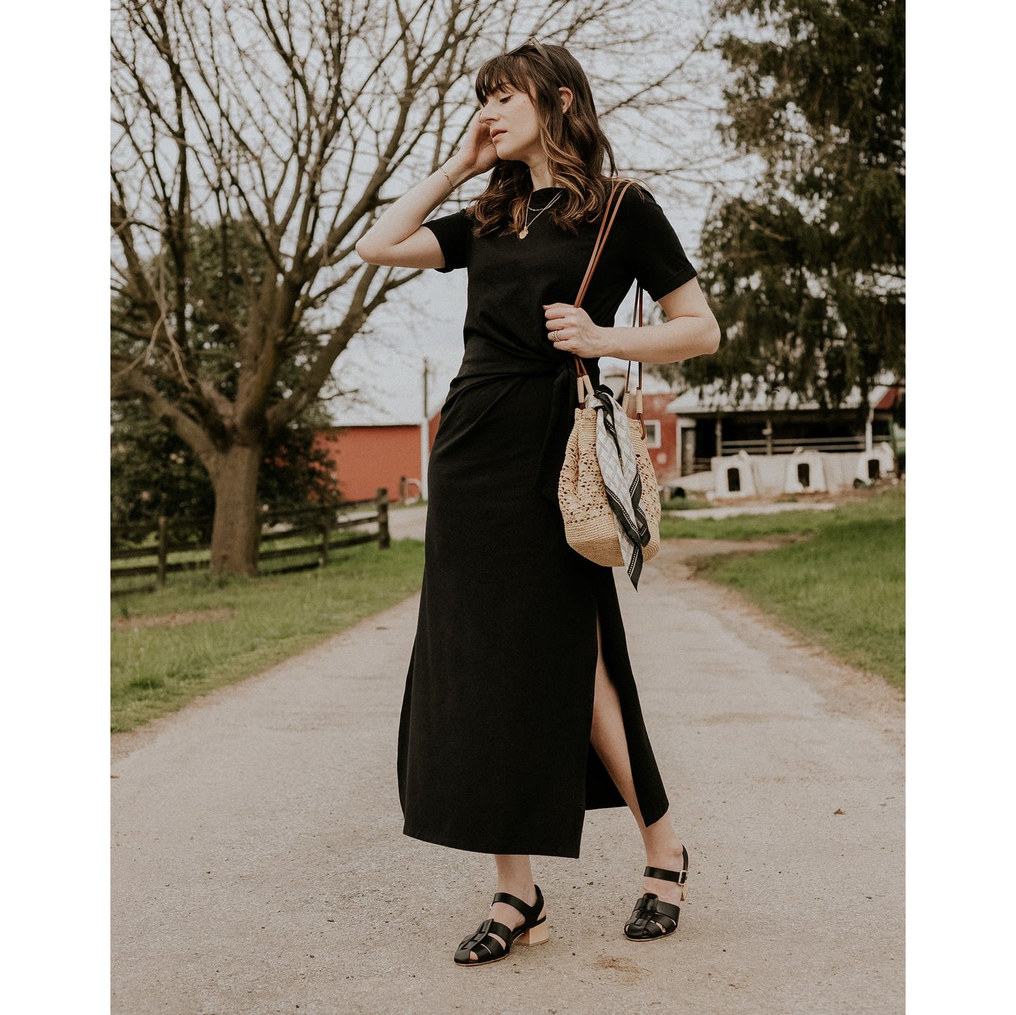 Sezane "Pippa" Jersey Dress in Black, size Medium