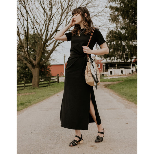 Sezane "Pippa" Jersey Dress in Black, size Medium