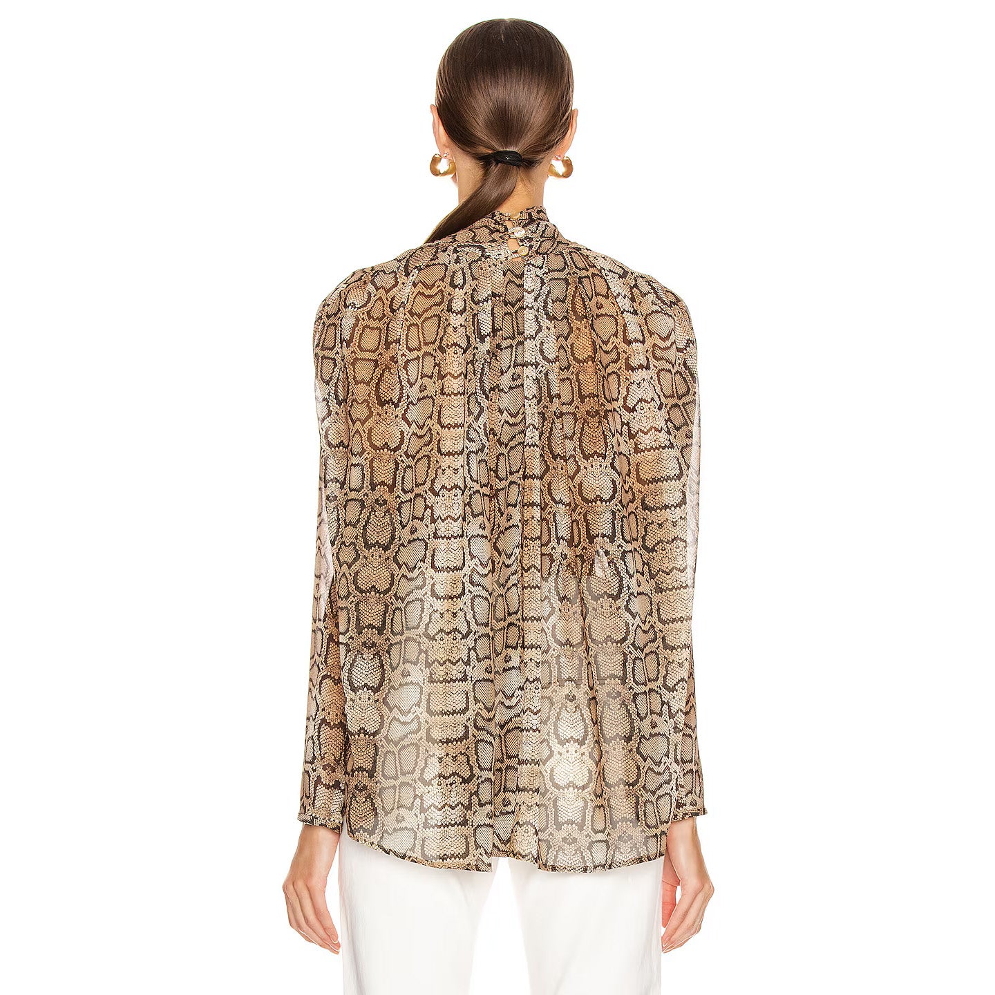 Smythe Snake Print Turtleneck Blouse, size XS (fits XS/S)