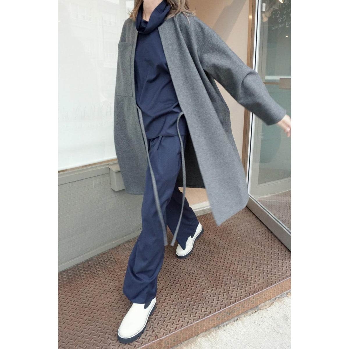 Sofie D'Hoore "Carol" Wrap Coat in "Graphite Melange", size 38 (fits Medium ish?)