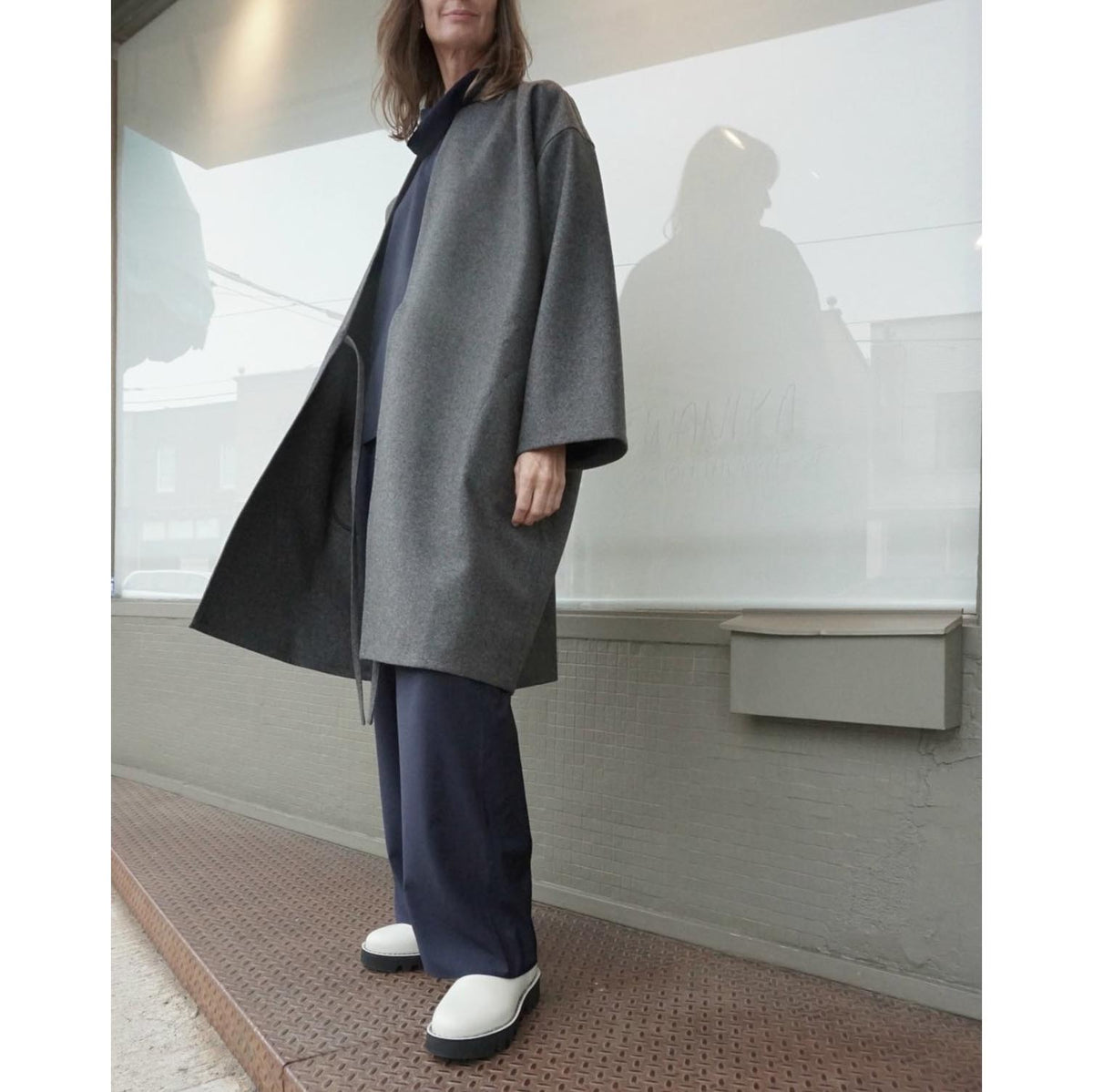 Sofie D'Hoore "Carol" Wrap Coat in "Graphite Melange", size 38 (fits Medium ish?)