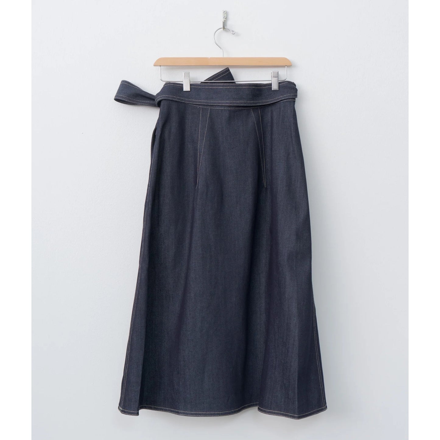 Sofie D'Hoore "Stieglitz" Denim Wrap Skirt in Indigo, size 34