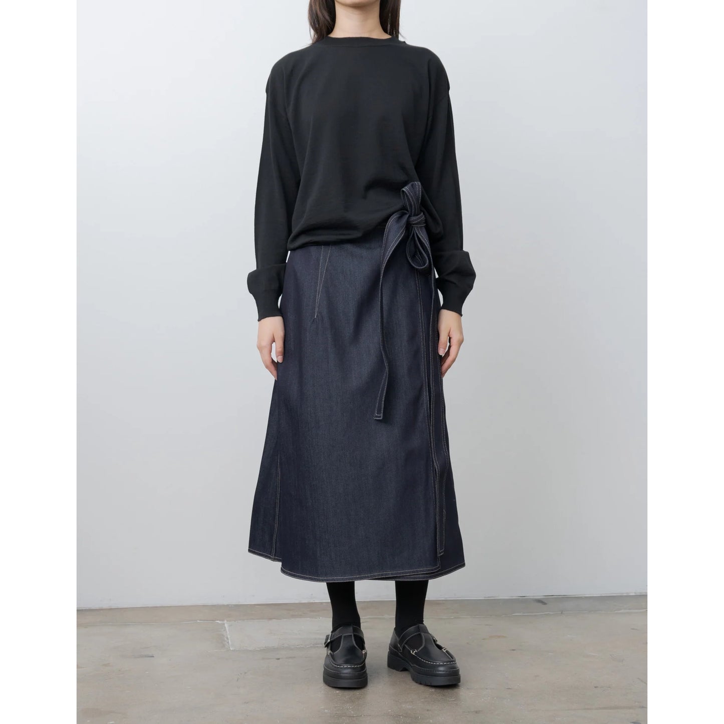 Sofie D'Hoore "Stieglitz" Denim Wrap Skirt in Indigo, size 34