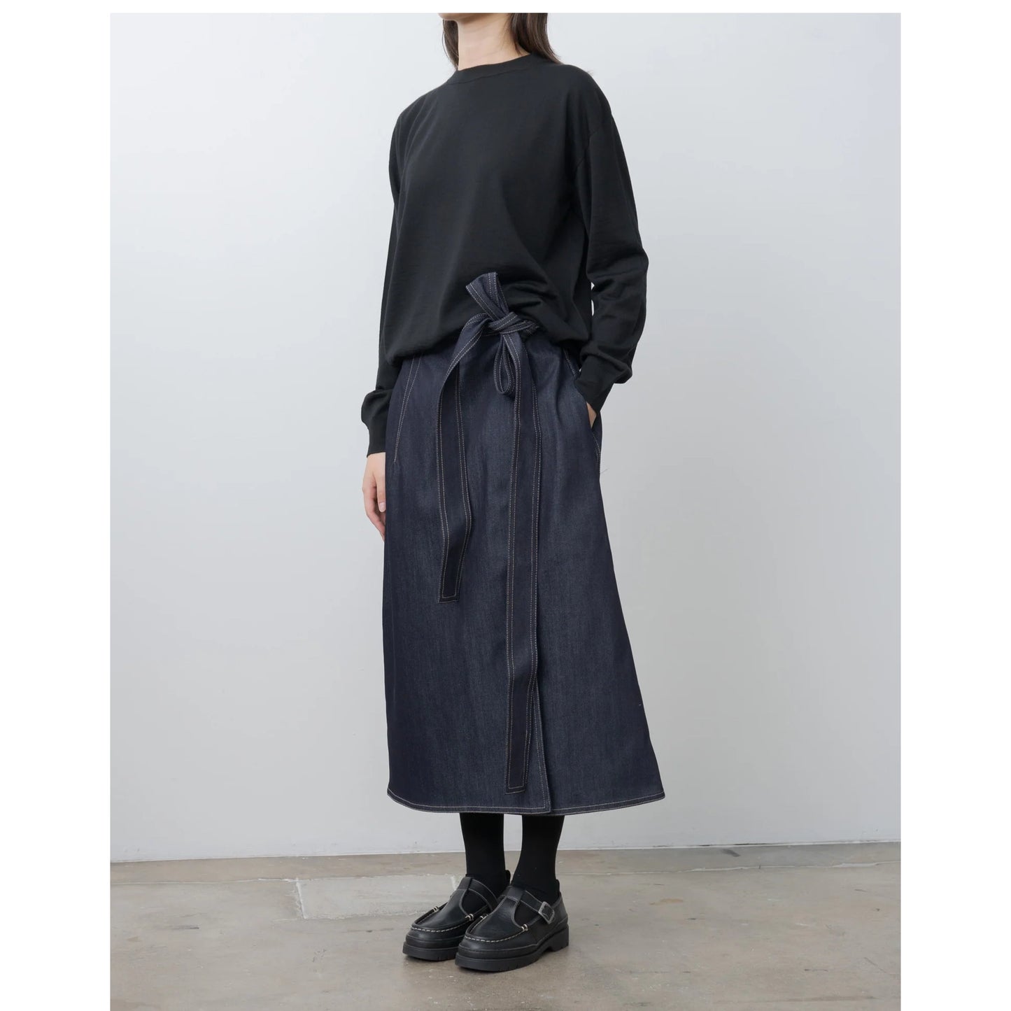 Sofie D'Hoore "Stieglitz" Denim Wrap Skirt in Indigo, size 34