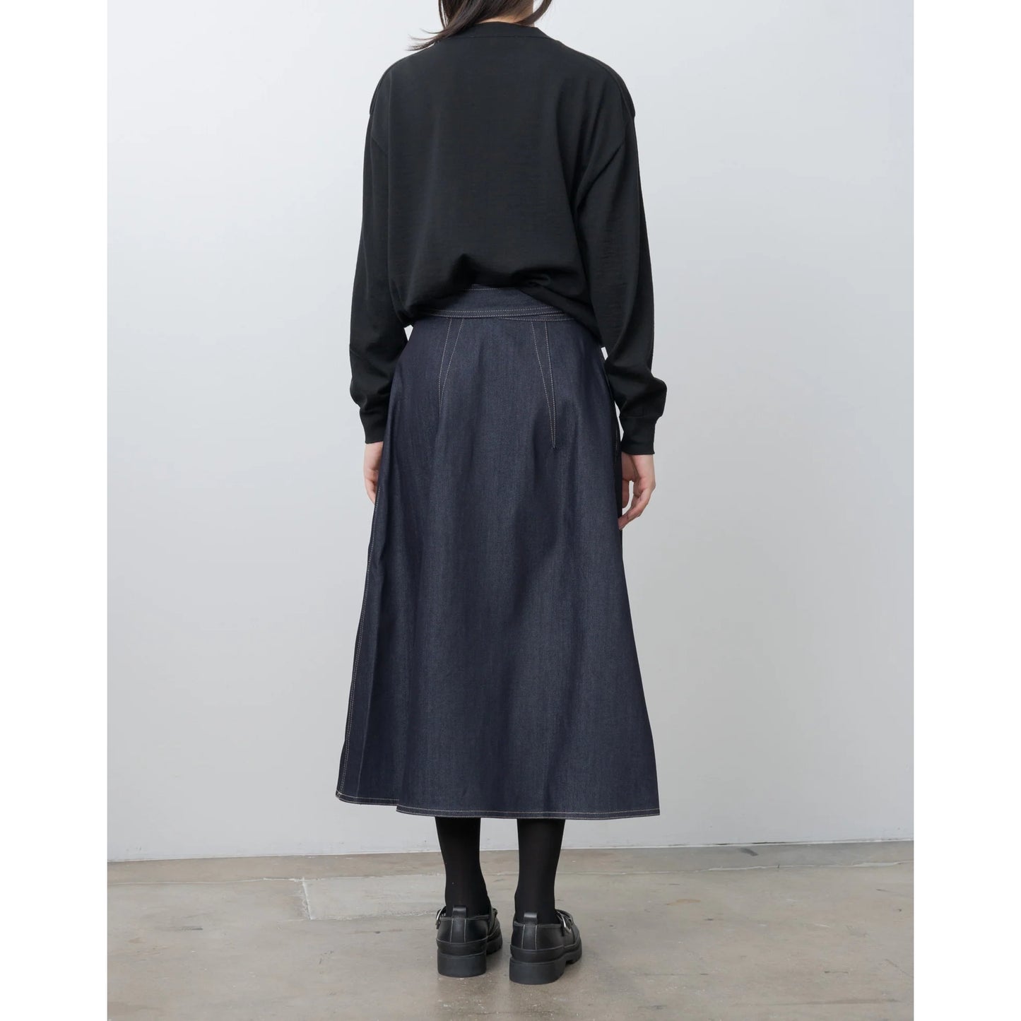 Sofie D'Hoore "Stieglitz" Denim Wrap Skirt in Indigo, size 34
