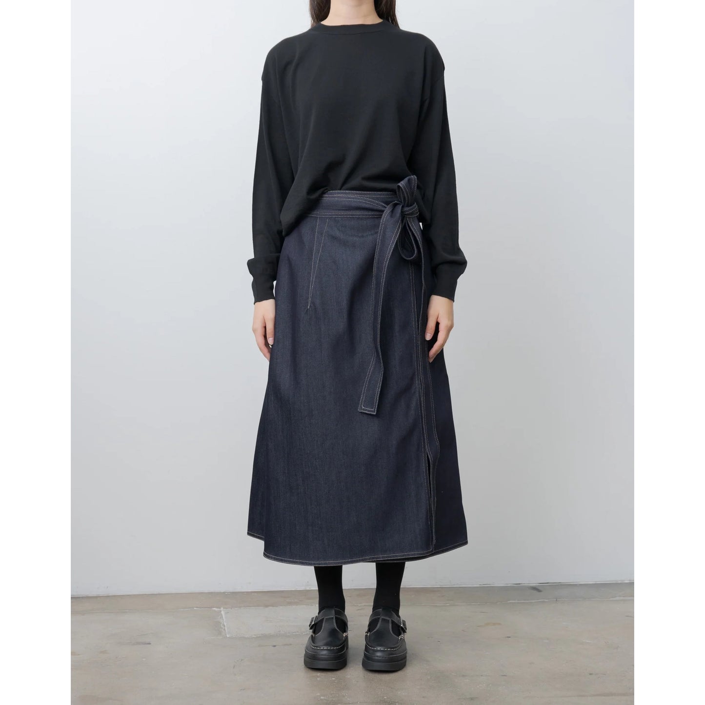 Sofie D'Hoore "Stieglitz" Denim Wrap Skirt in Indigo, size 34