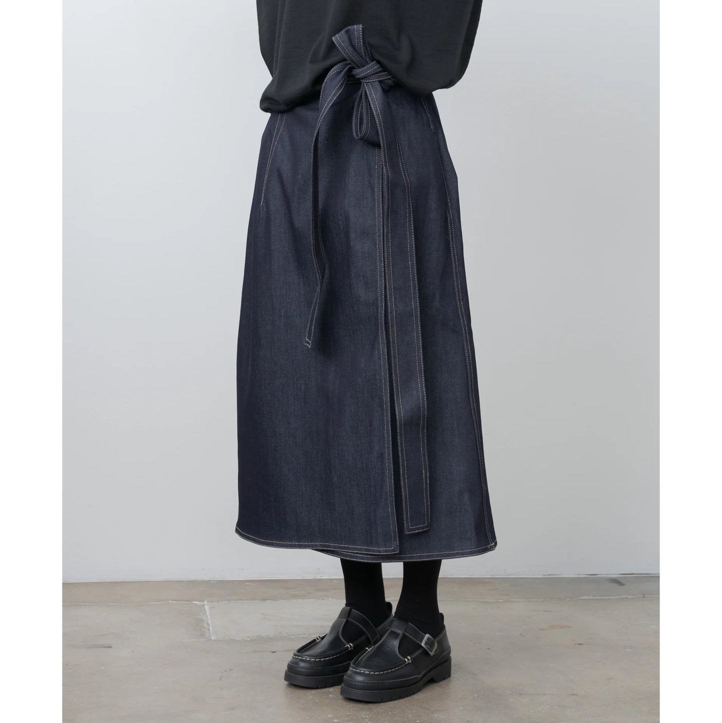 Sofie D'Hoore "Stieglitz" Denim Wrap Skirt in Indigo, size 34