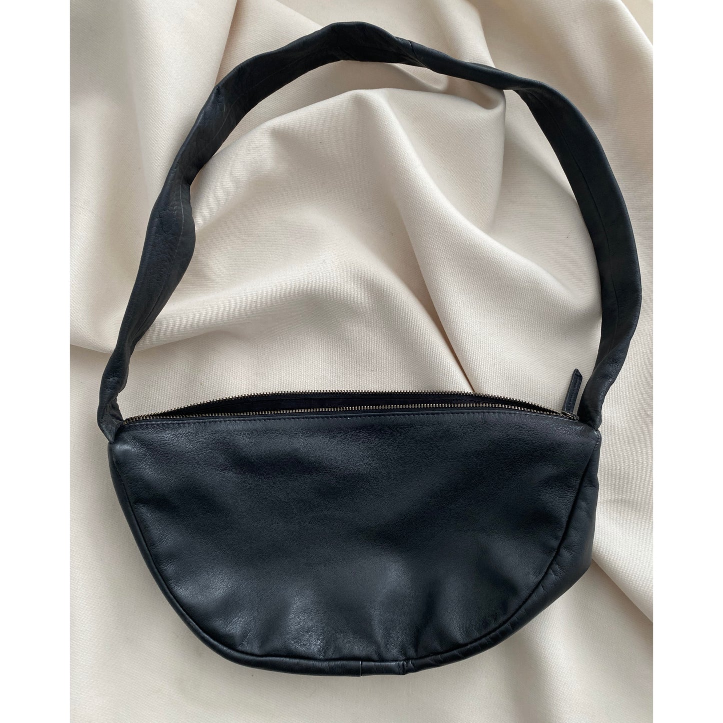 St. Agni Crescent Bag in Black Leather