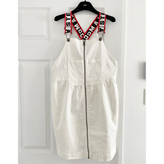 Stella McCartney Kids White Denim Overall Dress, size 14y