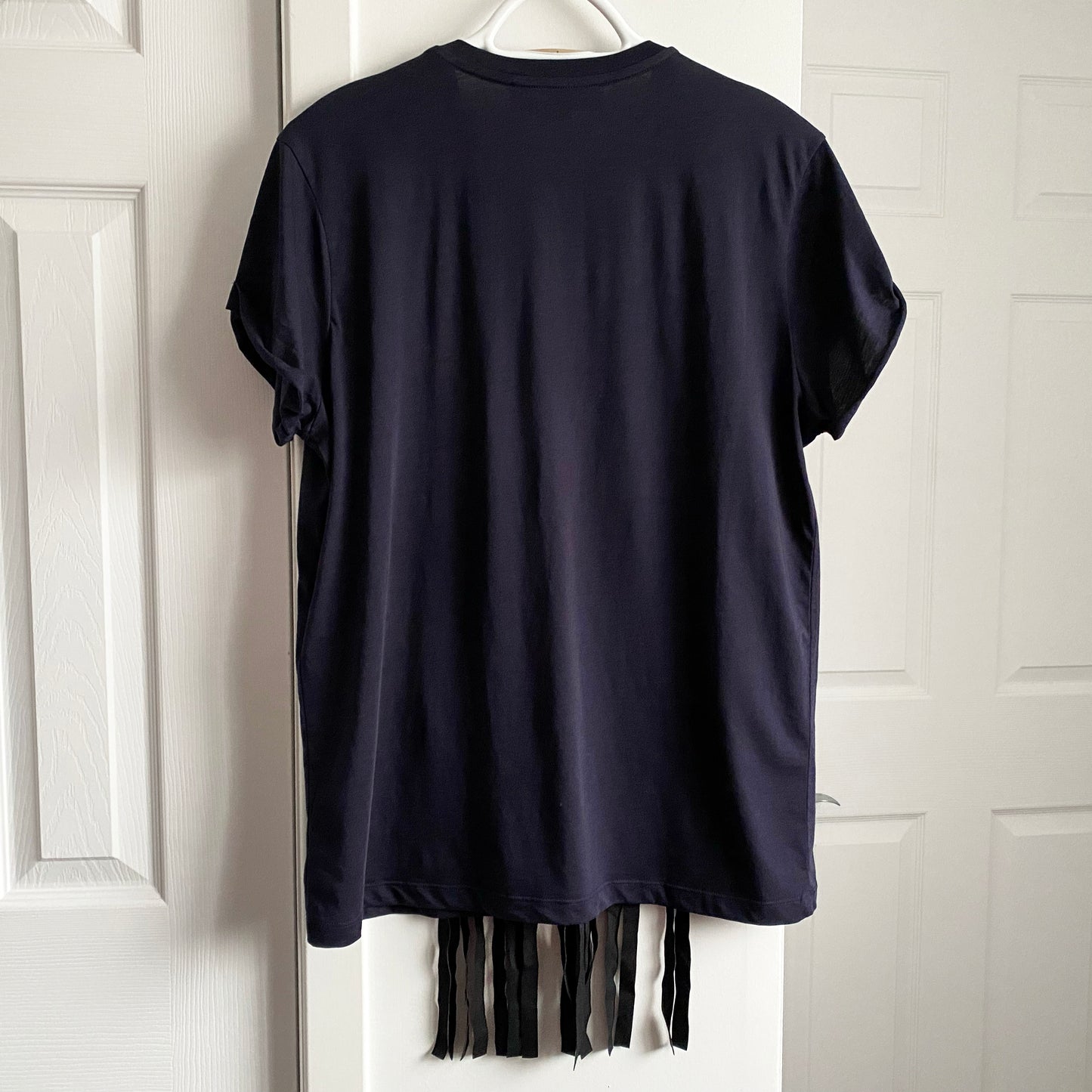 T-shirt Stella McCartney Navy/Black Star Fringe, taille 42 (convient comme une taille 4)