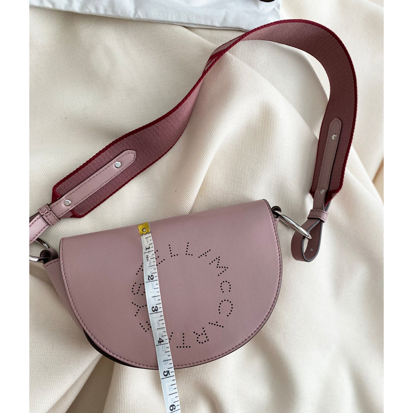 Stella McCartney Half Moon Logo Shoulder Bag in Shell Pink