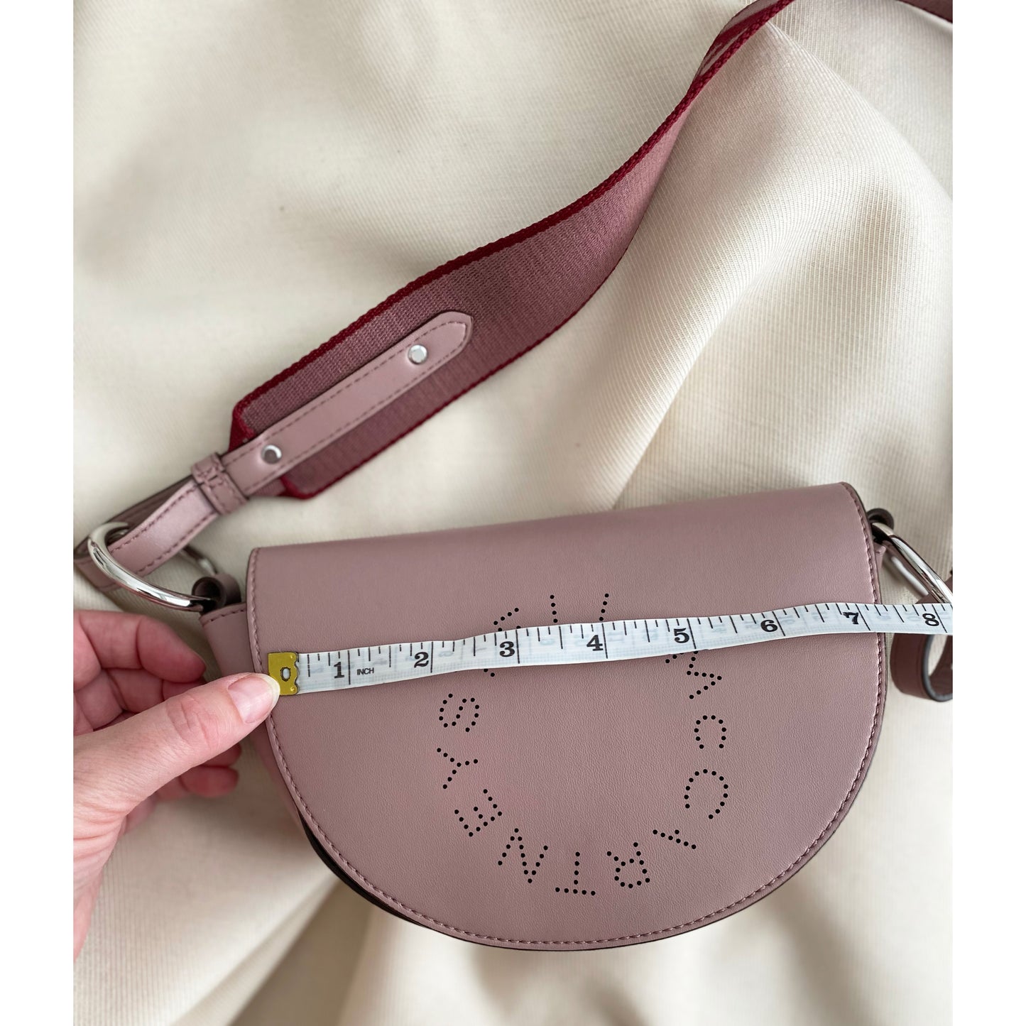 Stella McCartney Half Moon Logo Shoulder Bag in Shell Pink