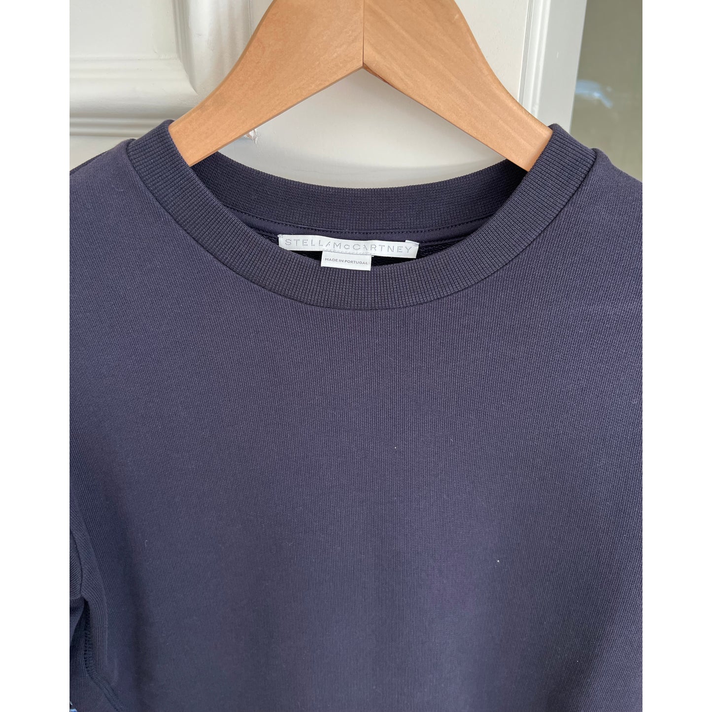 Stella McCartney navy sweatshirt with silk trim, size 36