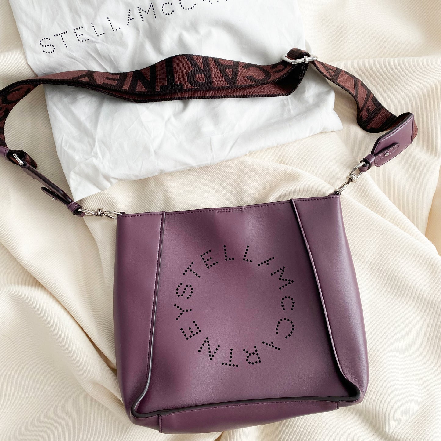 Stella McCartney Crossbody Logo Bag in Plum