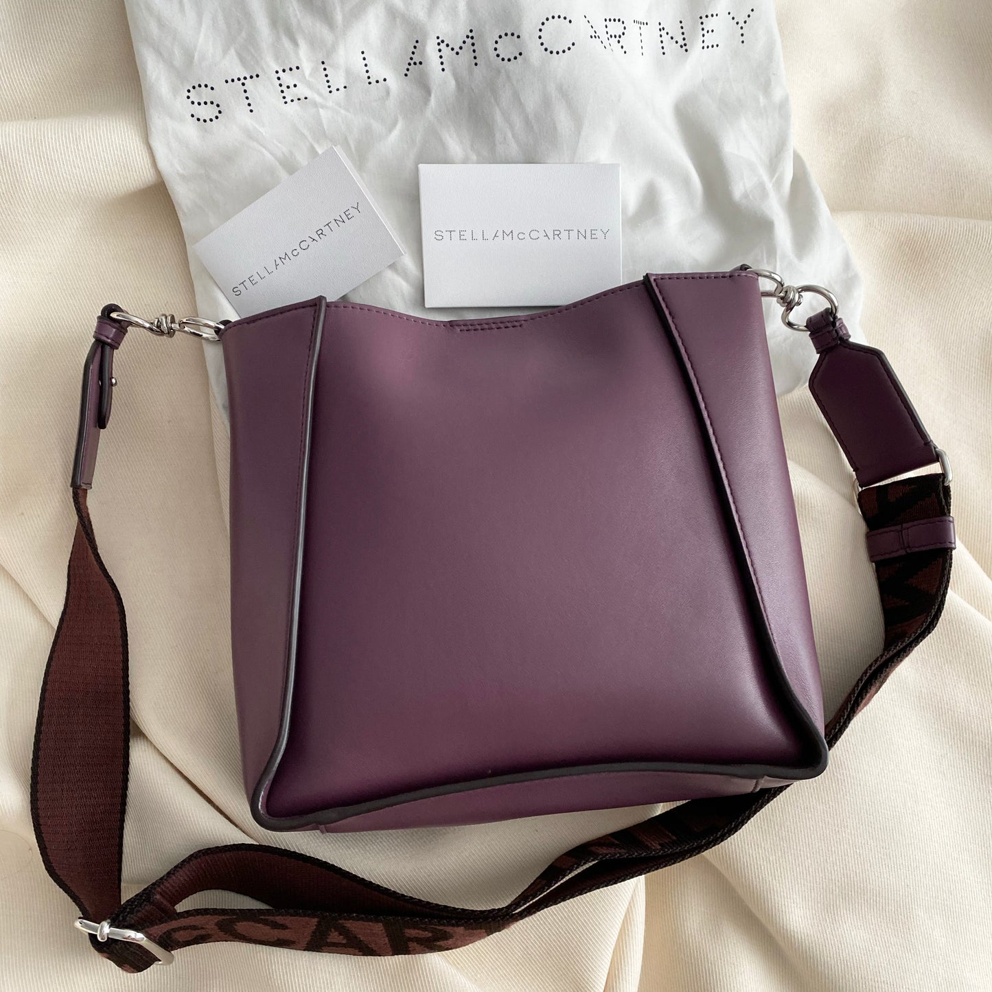 Stella McCartney Crossbody Logo Bag in Plum