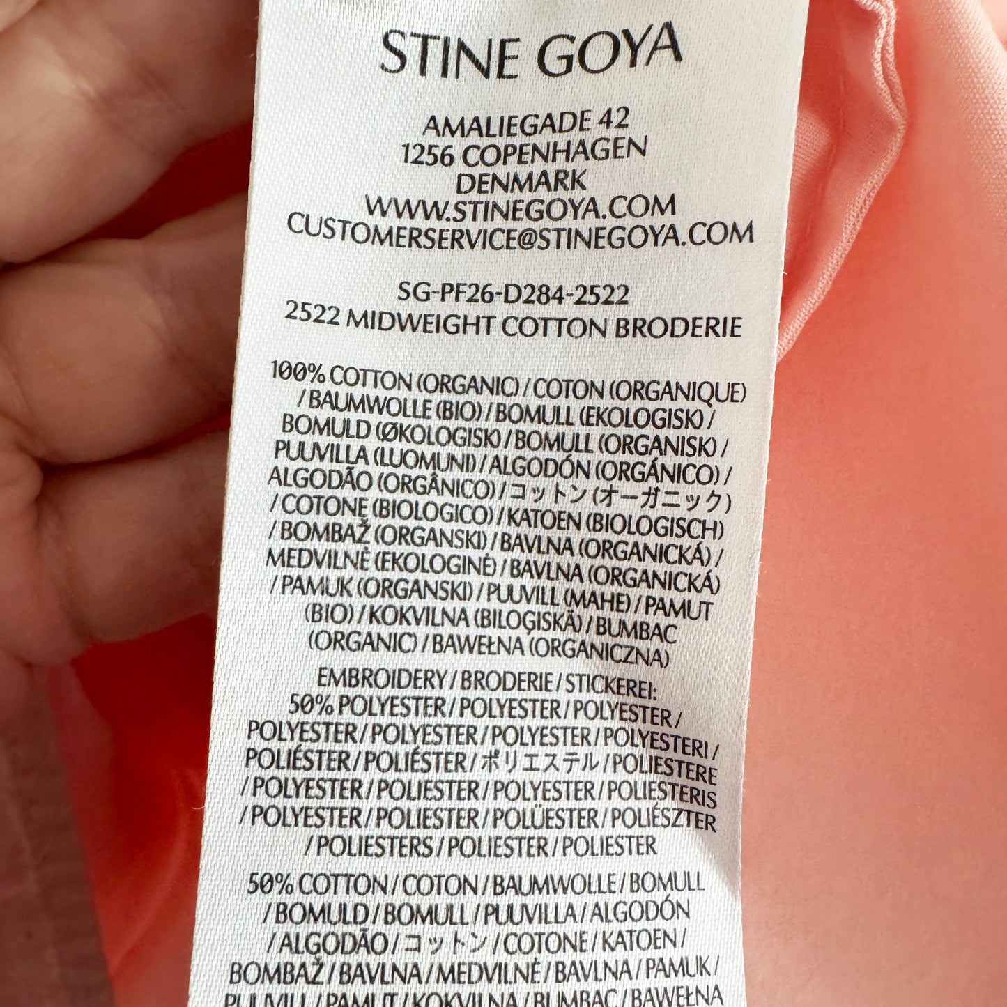 Stine Goya Gathered Raglan Sleeve Midi Dress with Ballerina Embroidery in Pink, size Small